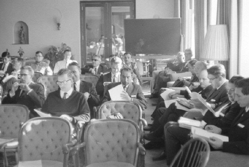 Scientists at the 1968 NATO conference on Software Engineering.Reproduction kindly authorized by Prof. Robert McClure.